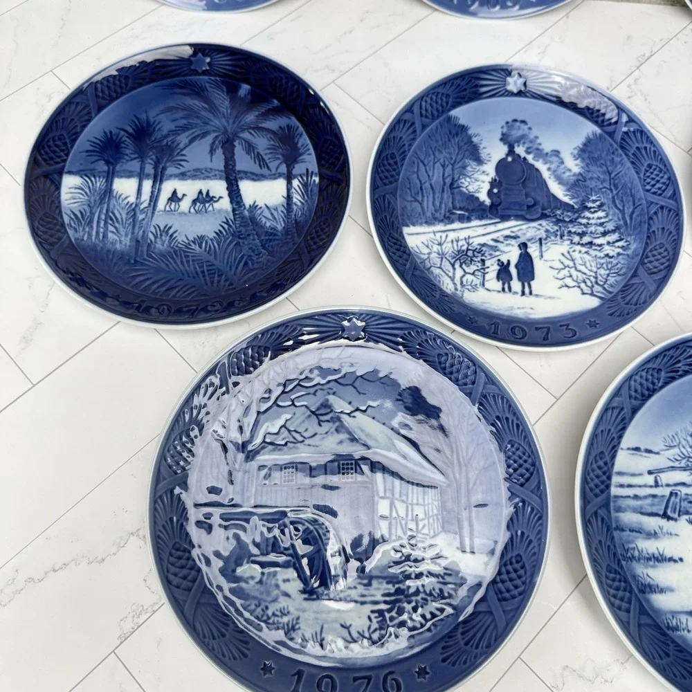 Royal Copenhagen VTG Christmas Plates 1968, 69, 71, 72, 73, 75, 76 & 77 -Denmark